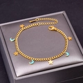Bracciale dorato con stella e luna in smalto blu in acciaio inossidabile puro - Bracciale Luna