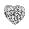 Pendentif cœur en argent avec pavé de zircons étincelants pour bracelets et bijoux DIY - Charme Cœur Strass Dense (043)
