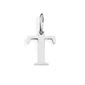 Polished silver stainless steel letter T pendant charm for DIY jewelry making projects - Letter T / Steel