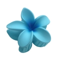 Sky blue frangipani flower hair claw clip with matte finish and gradient blue center - Matte Plumeria [Blue]