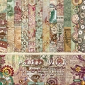 Retro 6x6 inch scrapbook paper pad with gears and clock designs on 160gsm cardstock - R2314 24 Sheets