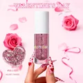 Pink glitter gel for face and body with heart swatch and romantic rose decoration - Single Bottle / Heartbeat to You #ZL1525