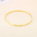 Brazalete rígido de acero inoxidable chapado en oro 18K, diseño minimalista de 3,6 mm - Diámetro Interior 55*3,6 mm / Dorado (Anillo Único)