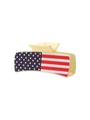 Faux leather hair clip featuring US flag pattern for Independence Day festive styling - National Flag Pattern C