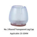 Nr. 3 ronde transparante siliconen stoelpootdoppen met vilt voor poten van 20-30mm - Nr. 3 Rond