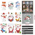 9-sheet set of white Christmas window clings with snowman and snowflake designs - Warm Christmas Gift Set 9 Sheets (20*30cm*9)