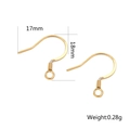 Golden stainless steel earring hooks with bead and spring design, 17mm x 18mm DIY jewelry parts - Gold Color - Style L