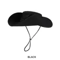 Chapeau de soleil randonnée noir imperméable avec mentonnière et boutons latéraux - Taille Unique(56-58cm) / Noir