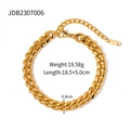 Goldenes Gliederkettenarmband aus Edelstahl, Länge 18,5+5cm, Breite 0,8cm Luxusschmuck - Armband / Gold