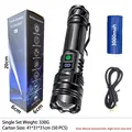 Set torcia LED tattica con corpo in alluminio, display di ricarica e batteria USB - Set Batteria 3000mAh + Scatola a Colori