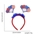 Patriotic July 4th headband with red feathers and American flag star balloon springs - Balloon Style