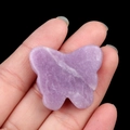 Hand-held natural purple agate crystal butterfly stone carving for home decoration - Lilac Stone / 30*35mm No Hole