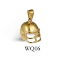 Hip hop 24K gold plated stainless steel American football helmet pendant necklace jewelry - Gold Helmet (WQ06)