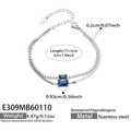 Dual-layer stainless steel bracelet with blue crystals and snake chain details - Steel Color Blue Zirconia (17+5cm)