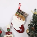 Christmas stocking featuring a 3D Santa Claus figure with a red burlap body and hanging loop - Small Santa