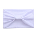 Wide white cotton yoga headband with a twist knot design for sports and fashion wear - White
