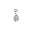 Silver four-leaf clover pendant accessory with spring clasp in polished stainless steel - Four-Leaf Clover Pendant - Steel Color