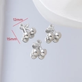 Pendentifs cerise en argent pour bijoux, dimensions 12 mm de large et 15 mm de haut - 5# Simple