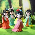 Cute ancient Chinese style chibi figurines in colorful hanfu for desk decoration - Guo Se Tian Xiang Series / Random 1PC