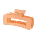 Matte light orange rectangular hollow hair claw clip made of durable plastic material - #10 Matte Light Orange Red