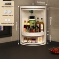 Étagère rotative blanche à deux couches avec portes coulissantes pour cuisine - Moyen Double Couche / Blanc