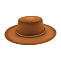 Classic flat top wool felt fedora in mustard brown with multicolored rhinestone band - Camel (Middle Braid)