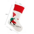 White and red Nordic embroidered Christmas stocking with plush trim, 39x25cm dimensions - Large Santa with Bag / 39x25cm