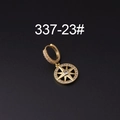 Exquisite gold-plated compass earring with sparkling zircon micro-paving on a black surface - Octagram Style (337-23#)