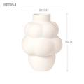 Witte keramische bubbel vaas in matte afwerking, Noors golvend design, 30cm grote maat - Groot / Wit