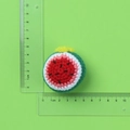 Handmade crochet watermelon keychain pendant with detailed 4.5cm size measurement - Watermelon Slice Doll