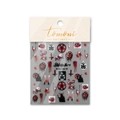 Gothic nagelstickers met rode en zwarte pentagram- en oogbolontwerpen op wit - Satan Oogbal (wy-10)
