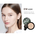 Feuchtigkeitsspendende CC-Creme 01 Ivory mit Pilzkopf-Schwamm für ein helles Make-up - 01# Elfenbeinweiß