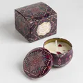 Scented soy candle in a purple mandala tin box with matching floral gift packaging - Extra Small Bubble Wrap 5.5 X 3.6 Cm. / Japanese Persimmon