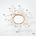 25cm goldener Acryl-Weihnachtskranz mit Perlen und Kristallen für Tischdekoration - Großer Kranz