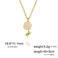 Goldene Geburtsblumen-Halskette mit lila Gänseblümchen-Anhänger und Maßen - Goldfarbe - Kosmos