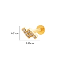 Gouden bliksem labret piercing met kristallen en afmetingen van 0,62 cm lengte - Bliksem / Goud
