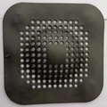 Filtro per lavandino quadrato in silicone nero con ventose e fori di scarico - Nero Convesso