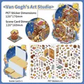 3D Van Gogh Studio DIY scene stickers with isometric furniture for creative scrapbooking - Van Gogh's Studio