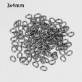 3x4mm gunmetal oval stainless steel jump rings for DIY jewelry making accessories - 0.6x3x4mm / Steel
