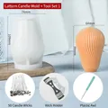 DIY spiral geometric candle silicone mold kit with wicks and metal centering tools - Lamp Candle Mold + Tool Set 1