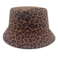 Close-up of leopard print corduroy bucket hat texture and durable stitched fabric - M (56-58cm) / Black Leopard (6#)