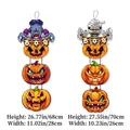 Set of two tiered Halloween door hangers featuring Frankenstein, mummy and pumpkins - Frankenstein And Mummy Hanger Style (Halloween Hanger 018) / Colorful