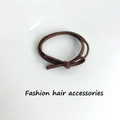High-elastic brown hair tie with elegant bow knot detail for durable hairstyling - 1 Piece / Brown