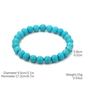 S2303-1 Pure Blue Turquoise Elastic Beaded Bracelet