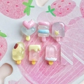 Mini accessori in resina a forma di ghiacciolo colorato per gioielli e nail art DIY - 6 Stili di Ghiacciolo Luminoso uno a Caso