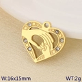 Goldener Herzanhänger für Mama mit Hand-in-Hand-Motiv und kleinen glitzernden Strasssteinen - Herz Hand in Hand Zirkon (KLJ9562-ZLA)