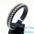 Pulsera de doble capa para hombre en acero de titanio con cadena cubana y de caja plata - Plateado