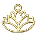 Golden lotus flower hollow pendant accessory in KC gold alloy for DIY jewelry - Lotus Style B / Gold