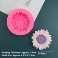 Sunflower silicone mold for chocolate mousse and aromatherapy candles with floral texture - Sunflower Without Hole / Pink