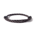 Detail of nautical anchor braided rope bracelet with adjustable double black buckles - Black White Red Camo